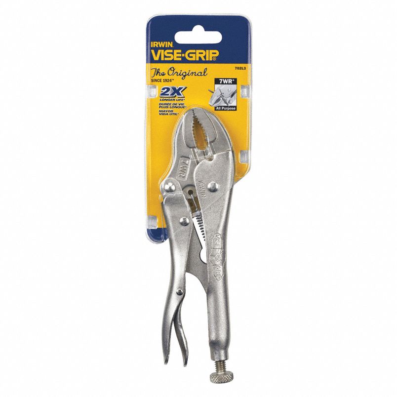 Curved Jaw Locking Pliers With Wire Cutter